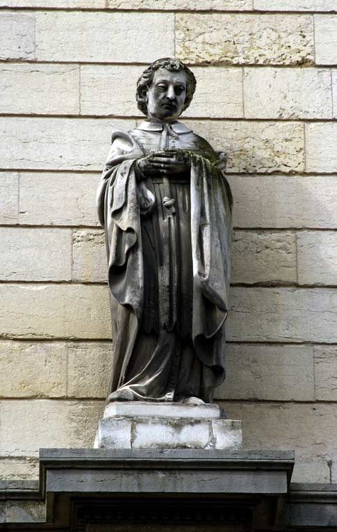 Mur de croupe de l'aile gauche : saint Charles Borromée. © Michel Thierry / Région Bourgogne-Franche-Comté, Inventaire du patrimoine - 2006