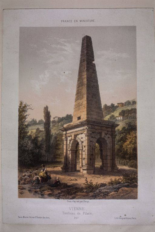 Livre de voyage du Docteur Pailloux, Vienne : Tombeau de Pilate (modèle présumé pour le mausolée). © Jean-Luc Duthu / Région Bourgogne-Franche-Comté, Inventaire du patrimoine - 2006