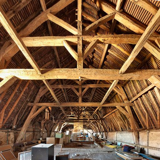 Vue d'ensemble du comble du bâtiment principal. © Pierre-Marie Barbe-Richaud / Région Bourgogne-Franche-Comté, Inventaire du patrimoine - 2009
