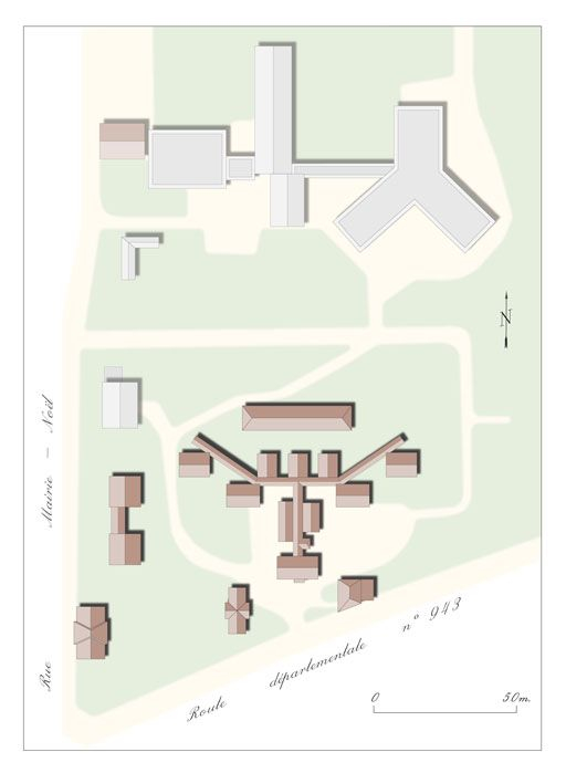 Plan-masse. © Alain Morelière / Région Bourgogne-Franche-Comté, Inventaire du patrimoine - 2010