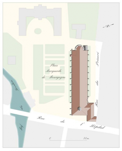 plan-masse au 1/1000 © Alain Morelière / Région Bourgogne-Franche-Comté, Inventaire du patrimoine - 2010