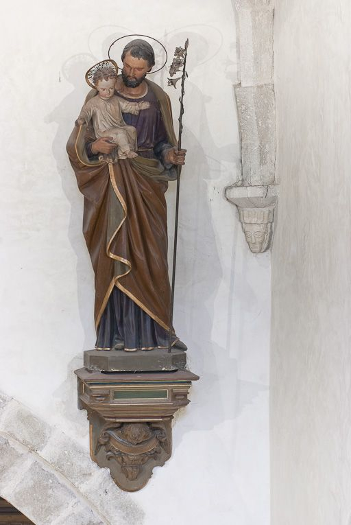 Statue de saint Joseph et l'Enfant Jésus : vue d'ensemble. © Pierre-Marie Barbe-Richaud / Région Bourgogne-Franche-Comté, Inventaire du patrimoine - 2011