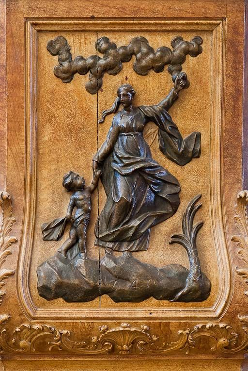 Détail d'un panneau. © Pierre-Marie Barbe-Richaud / Région Bourgogne-Franche-Comté, Inventaire du patrimoine - 2011