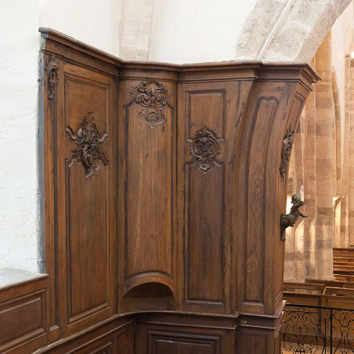 Lambris de l'angle antérieur droit du choeur. © Pierre-Marie Barbe-Richaud / Région Bourgogne-Franche-Comté, Inventaire du patrimoine - 2011
