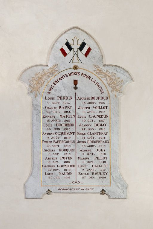 Vue d'ensemble d'une plaque commémorative. © Pierre-Marie Barbe-Richaud / Région Bourgogne-Franche-Comté, Inventaire du patrimoine - 2011