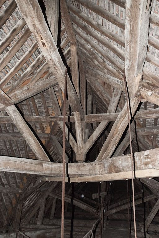 Charpente de la croisée du transept. © Pierre-Marie Barbe-Richaud / Région Bourgogne-Franche-Comté, Inventaire du patrimoine - 2011