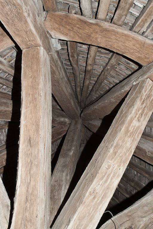 Charpente de croupe de l'abside. © Pierre-Marie Barbe-Richaud / Région Bourgogne-Franche-Comté, Inventaire du patrimoine - 2011