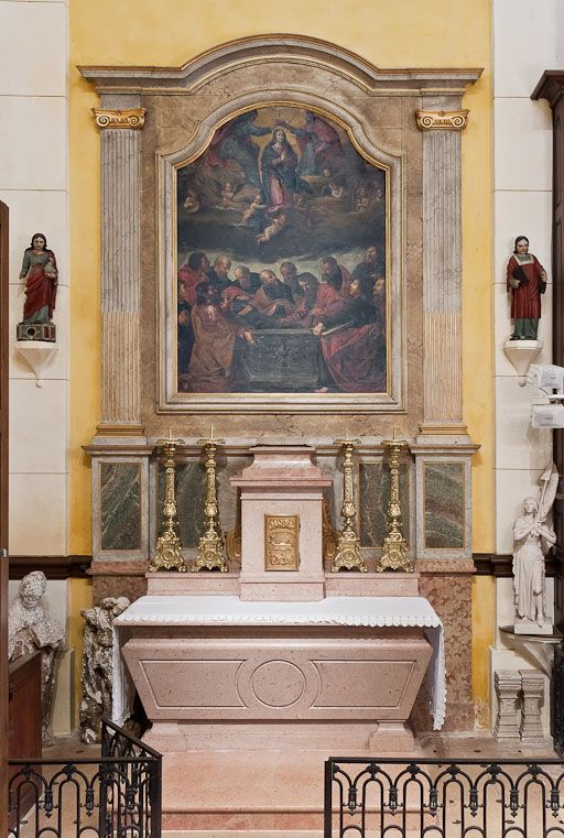 Autel-retable gauche. © Pierre-Marie Barbe-Richaud / Région Bourgogne-Franche-Comté, Inventaire du patrimoine - 2011