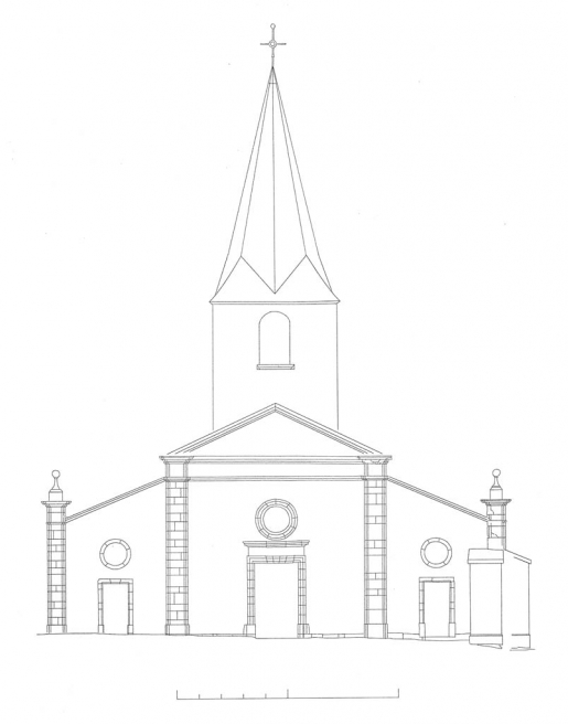 élévation principale © Alain Morelière, A.P.A.I.G (Atelier de photogrammétrie architecturale de l'Inventaire général) / Région Bourgogne-Franche-Comté, Inventaire du patrimoine - 2012