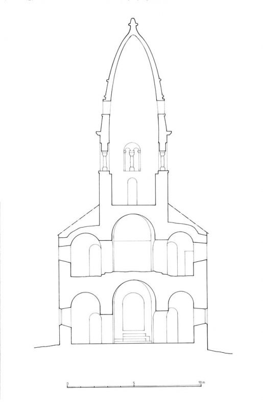 Coupe transversale sur la travée sous clocher. © Alain Morelière / Région Bourgogne-Franche-Comté, Inventaire du patrimoine - 2012