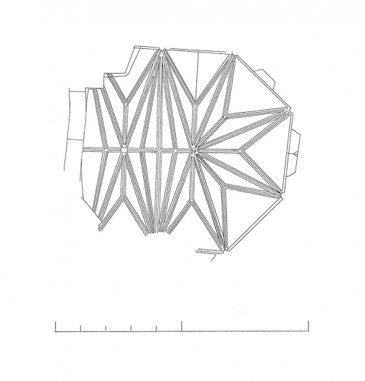 Plan. du couvrement du choeur © Alain Morelière, A.P.A.I.G (Atelier de photogrammétrie architecturale de l'Inventaire général) / Région Bourgogne-Franche-Comté, Inventaire du patrimoine - 2012