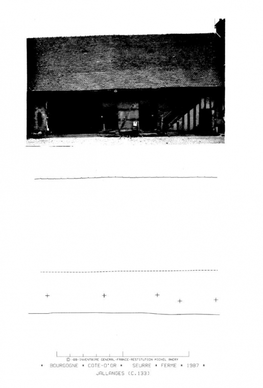 élévation principale, photos redressées métriques © Alain Morelière, Michel Andry, A.P.A.I.G (Atelier de photogrammétrie architecturale de l'Inventaire général) / Région Bourgogne-Franche-Comté, Inventaire du patrimoine - 2012