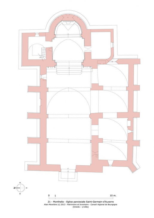 Plan de l'église. © Alain Morelière / Région Bourgogne-Franche-Comté, Inventaire du patrimoine - 2013