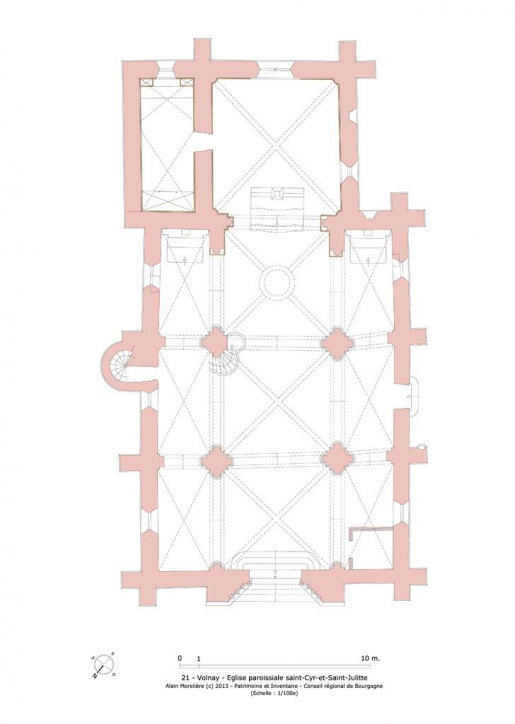 Plan de l'église. © Alain Morelière / Région Bourgogne-Franche-Comté, Inventaire du patrimoine - 2013