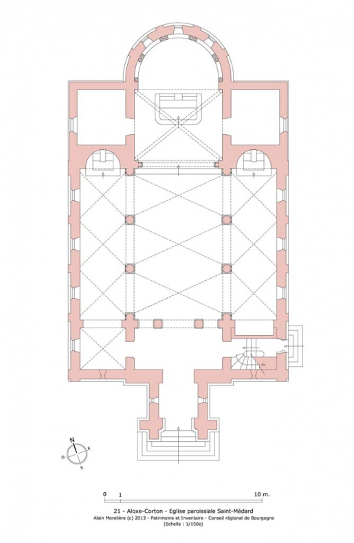 Plan de l'église. © Alain Morelière / Région Bourgogne-Franche-Comté, Inventaire du patrimoine - 2013