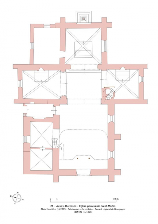 Plan de l'église. © Alain Morelière / Région Bourgogne-Franche-Comté, Inventaire du patrimoine - 2013