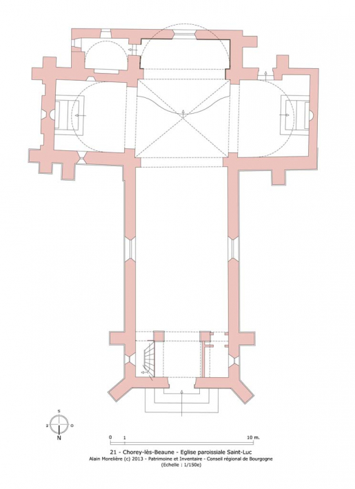 Plan de l'église. © Alain Morelière / Région Bourgogne-Franche-Comté, Inventaire du patrimoine - 2013