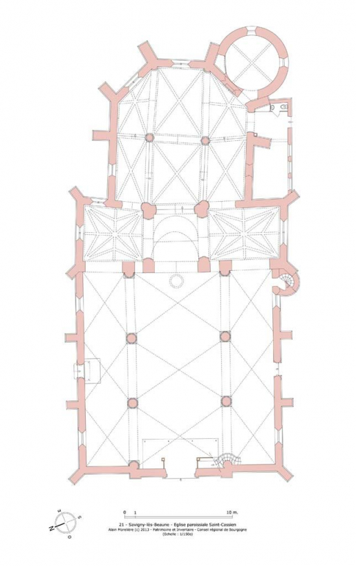 Plan de l'église. © Alain Morelière / Région Bourgogne-Franche-Comté, Inventaire du patrimoine - 2013