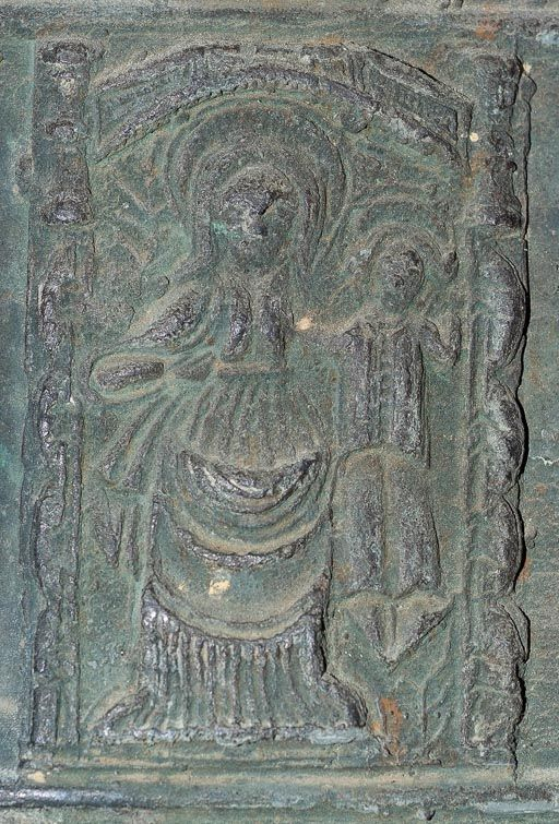 Détail du décor : Vierge à l'enfant. © Pierre-Marie Barbe-Richaud / Région Bourgogne-Franche-Comté, Inventaire du patrimoine - 2015