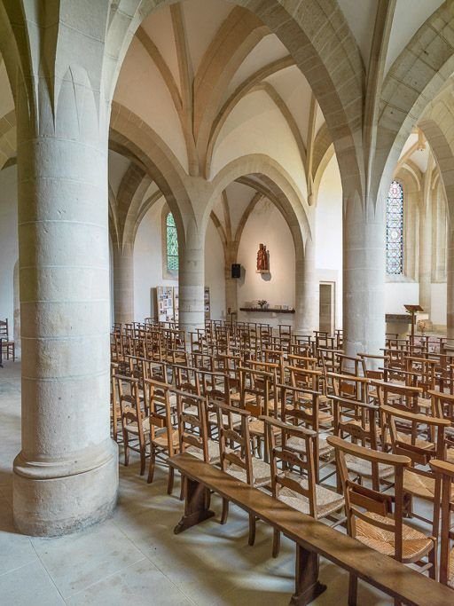 Vue d'ensemble de la nef, vers le nord-est. © Pierre-Marie Barbe-Richaud / Région Bourgogne-Franche-Comté, Inventaire du patrimoine - 2015