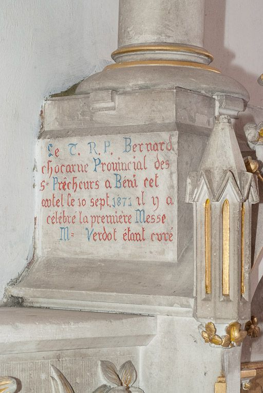 Détail des inscriptions. © Pierre-Marie Barbe-Richaud / Région Bourgogne-Franche-Comté, Inventaire du patrimoine - 2016