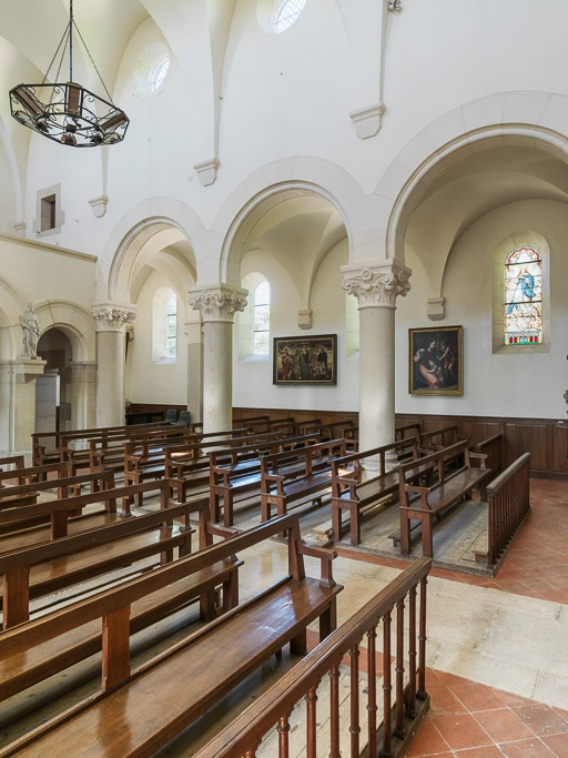 Vue du vaisseau central et du collatéral gauche. © Pierre-Marie Barbe-Richaud / Région Bourgogne-Franche-Comté, Inventaire du patrimoine - 2016