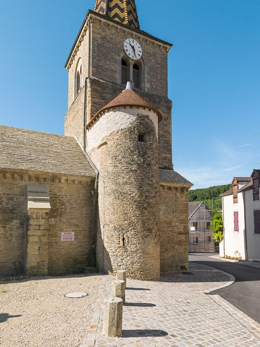 Tourelle d'escalier et clocher. © Pierre-Marie Barbe-Richaud / Région Bourgogne-Franche-Comté, Inventaire du patrimoine - 2016