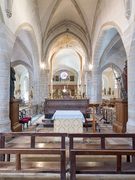 Vue du choeur depuis l'abside. © Pierre-Marie Barbe-Richaud / Région Bourgogne-Franche-Comté, Inventaire du patrimoine - 2016