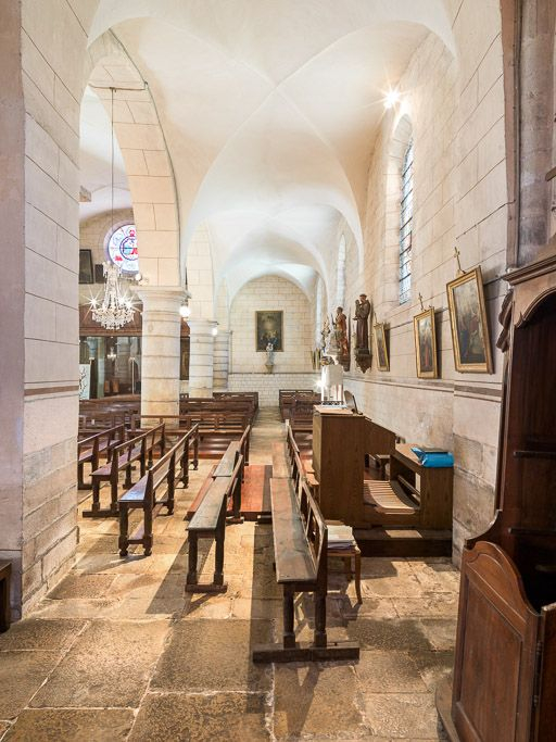 Collatéral nord, vue depuis la chapelle. © Pierre-Marie Barbe-Richaud / Région Bourgogne-Franche-Comté, Inventaire du patrimoine - 2016