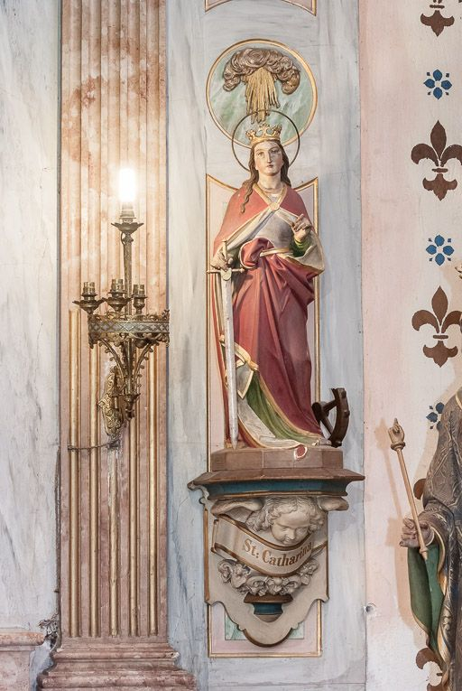 Statue de sainte Catherine. © Pierre-Marie Barbe-Richaud / Région Bourgogne-Franche-Comté, Inventaire du patrimoine - 2016