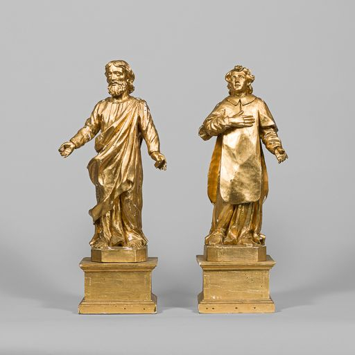 Saint apôtre et saint diacre. © Pierre-Marie Barbe-Richaud / Région Bourgogne-Franche-Comté, Inventaire du patrimoine - 2016 Saint apôtre et saint diacre. © Pierre-Marie Barbe-Richaud / Région Bourgogne-Franche-Comté, Inventaire du patrimoine - 2016