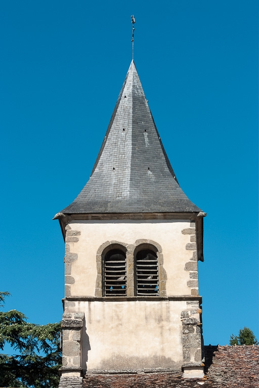 Elévation sud du clocher. © Pierre-Marie Barbe-Richaud / Région Bourgogne-Franche-Comté, Inventaire du patrimoine - 2016