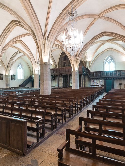 Vue d'ensemble des trois vaisseaux depuis la chapelle du bas côté gauche. © Pierre-Marie Barbe-Richaud / Région Bourgogne-Franche-Comté, Inventaire du patrimoine - 2017