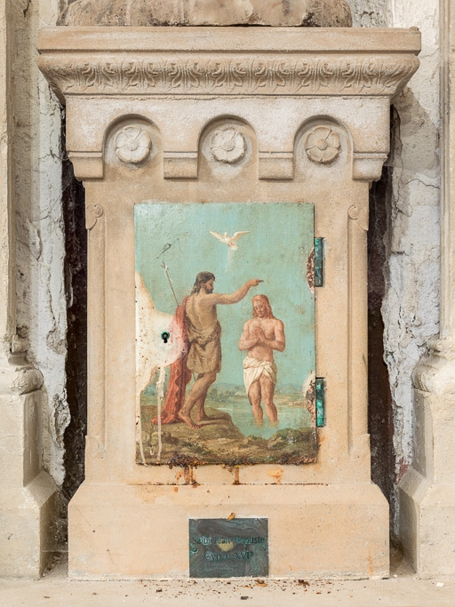 Détail de la porte peinte. © Pierre-Marie Barbe-Richaud / Région Bourgogne-Franche-Comté, Inventaire du patrimoine - 2017