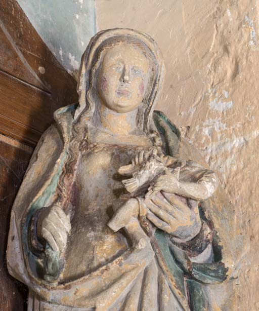 Buste et visage de la Vierge. © Pierre-Marie Barbe-Richaud / Région Bourgogne-Franche-Comté, Inventaire du patrimoine - 2018