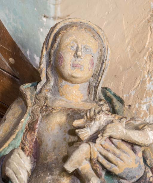 Détail du visage de la Vierge. © Pierre-Marie Barbe-Richaud / Région Bourgogne-Franche-Comté, Inventaire du patrimoine - 2018