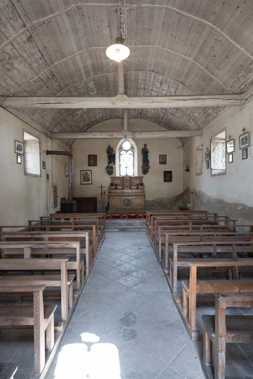 Vue d'ensemble de la nef depuis l'entrée. © Pierre-Marie Barbe-Richaud / Région Bourgogne-Franche-Comté, Inventaire du patrimoine - 2018