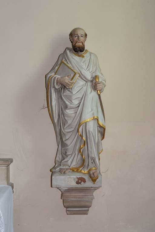 Statue d'un saint à droite de l'autel sud. © Pierre-Marie Barbe-Richaud / Région Bourgogne-Franche-Comté, Inventaire du patrimoine - 2018