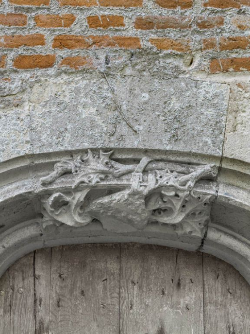 Détail de la porte de la chapelle gauche. © Thierry Kuntz / Région Bourgogne-Franche-Comté, Inventaire du patrimoine - 2018