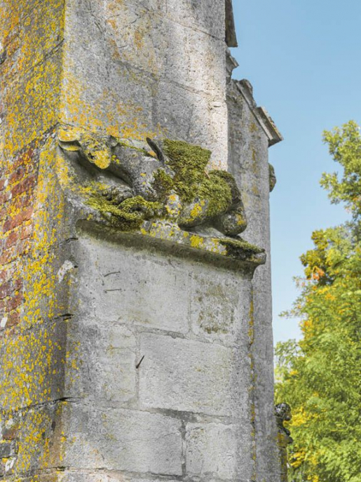 Sculpture animalière sur le contrefort de la chapelle gauche. © Thierry Kuntz / Région Bourgogne-Franche-Comté, Inventaire du patrimoine - 2018