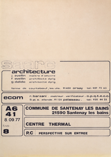 Projet de centre thermal. © Pierre-Marie Barbe-Richaud, François-Xavier Evellin / Région Bourgogne-Franche-Comté, Inventaire du patrimoine - 2019 Projet de centre thermal. © Pierre-Marie Barbe-Richaud, François-Xavier Evellin / Région Bourgogne-Franche-Comté, Inventaire du patrimoine - 2019
