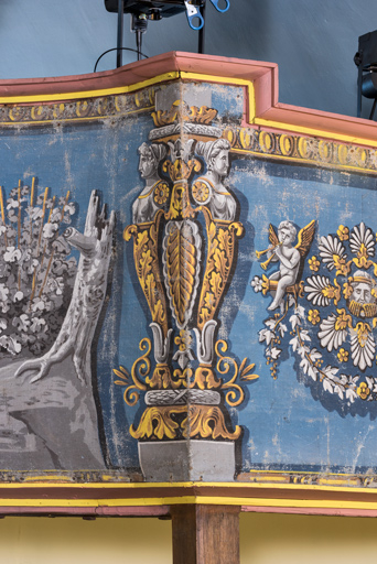 théâtre peinture monumentale © Pierre-Marie Barbe-Richaud / Région Bourgogne-Franche-Comté, Inventaire du patrimoine - 2023  théâtre peinture monumentale © Pierre-Marie Barbe-Richaud / Région Bourgogne-Franche-Comté, Inventaire du patrimoine - 2023