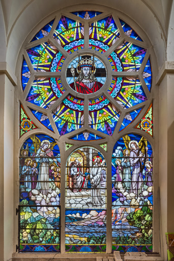 verrière © Pierre-Marie Barbe-Richaud / Région Bourgogne-Franche-Comté, Inventaire du patrimoine - 2023  verrière © Pierre-Marie Barbe-Richaud / Région Bourgogne-Franche-Comté, Inventaire du patrimoine - 2023