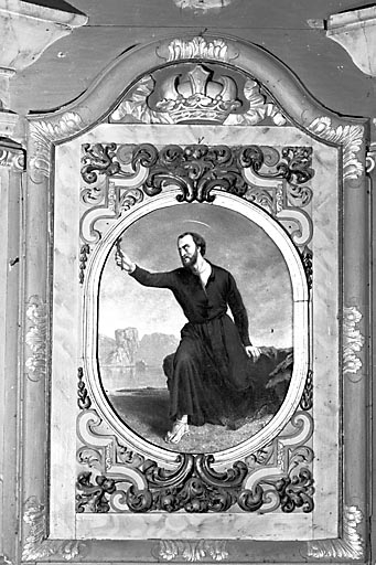 Peinture du retable droit. © Yves Sancey / Région Bourgogne-Franche-Comté, Inventaire du patrimoine - 1974