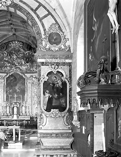 Vue d'ensemble de l'autel-retable latéral droit. © Yves Sancey / Région Bourgogne-Franche-Comté, Inventaire du patrimoine - 1974