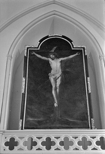 Tableau de la Crucifixion, 19ème siècle : vue de face © Guy Forestier / Région Bourgogne-Franche-Comté, Inventaire du patrimoine - 1974