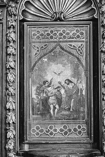 Tableau : le Baptême du Christ, XIXe siècle : vue de face © Guy Forestier / Région Bourgogne-Franche-Comté, Inventaire du patrimoine - 1974