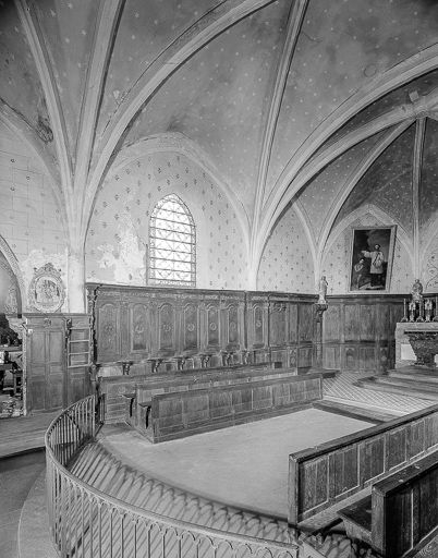 Intérieur : choeur, mur gauche. © Yves Sancey / Région Bourgogne-Franche-Comté, Inventaire du patrimoine - 1974