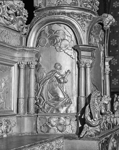 Détail : aile latérale gauche du tabernacle tournant. © Yves Sancey / Région Bourgogne-Franche-Comté, Inventaire du patrimoine - 1975