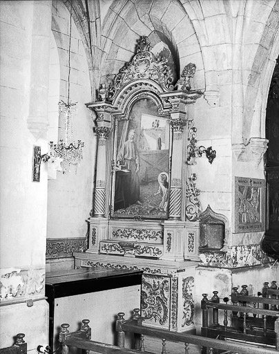 Autel-retable latéral gauche. © Yves Sancey / Région Bourgogne-Franche-Comté, Inventaire du patrimoine - 1975